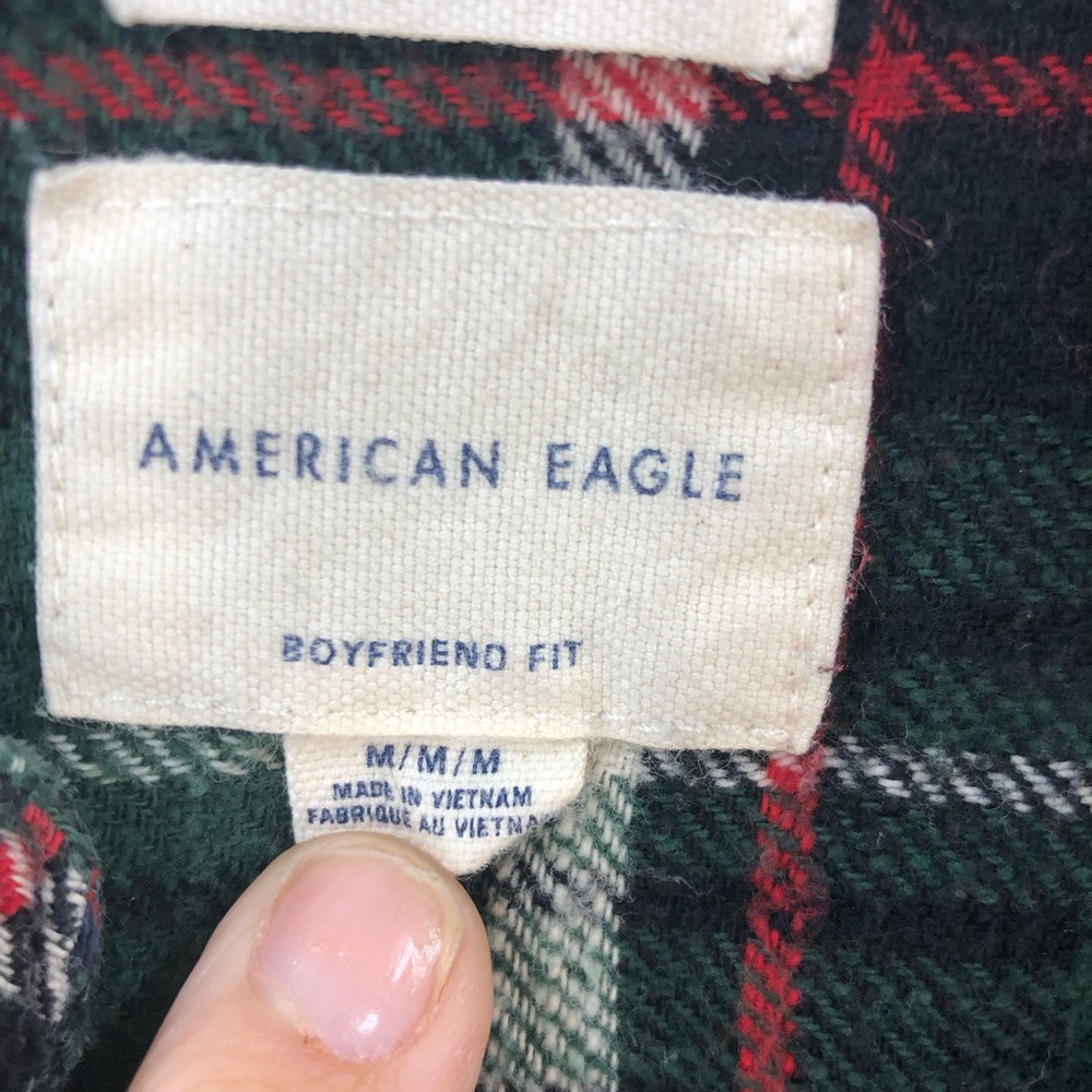 American Eagle Shirt Womens Medium Amazingly Soft Plaid Checkered Button Front - Picture 9 of 12